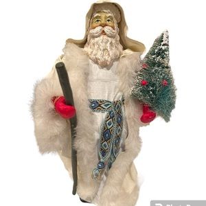 Vintage 1990 Christmas Clothique Possible Dreams Santa w/ Tree White Robe